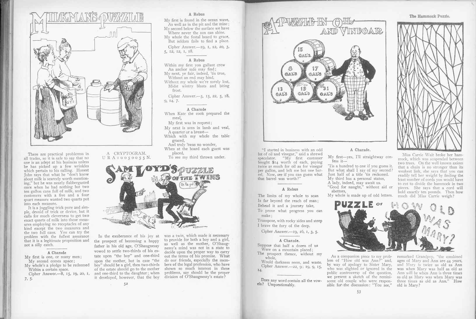 Sam Loyd - Cyclopedia of Puzzles - page 52-53