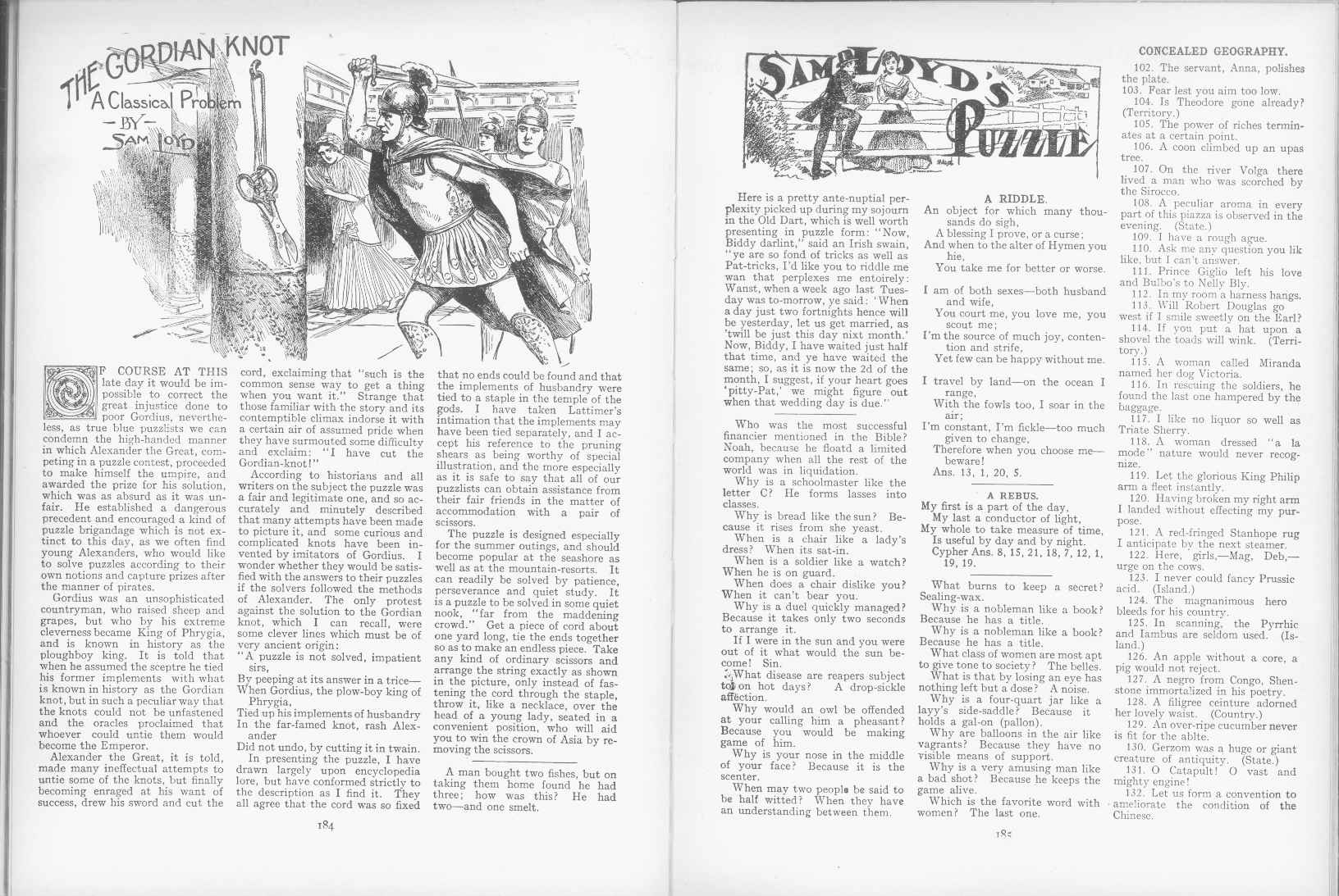 Sam Loyd - Cyclopedia of Puzzles - page 184-185