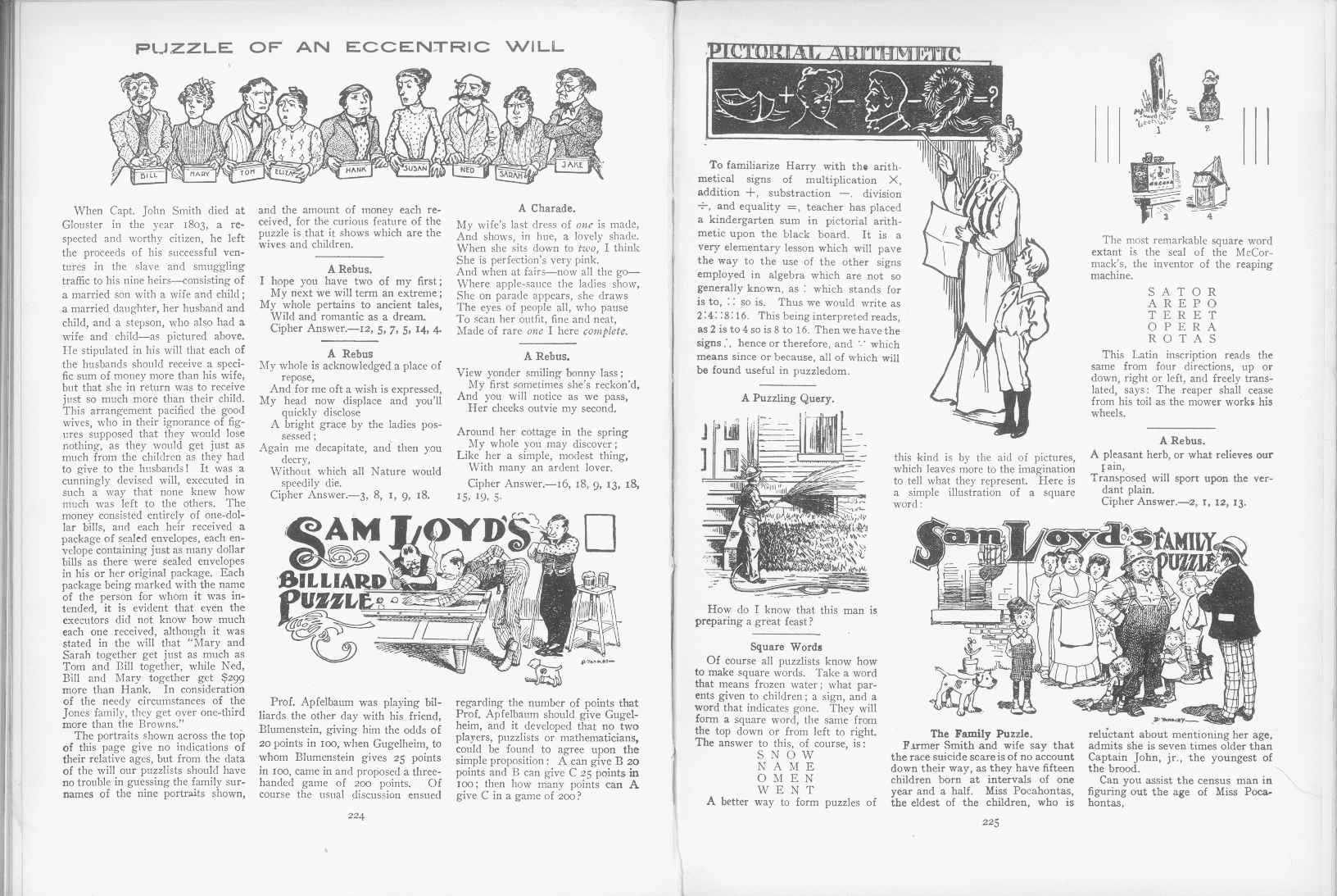 Sam Loyd - Cyclopedia of Puzzles - page 224-225
