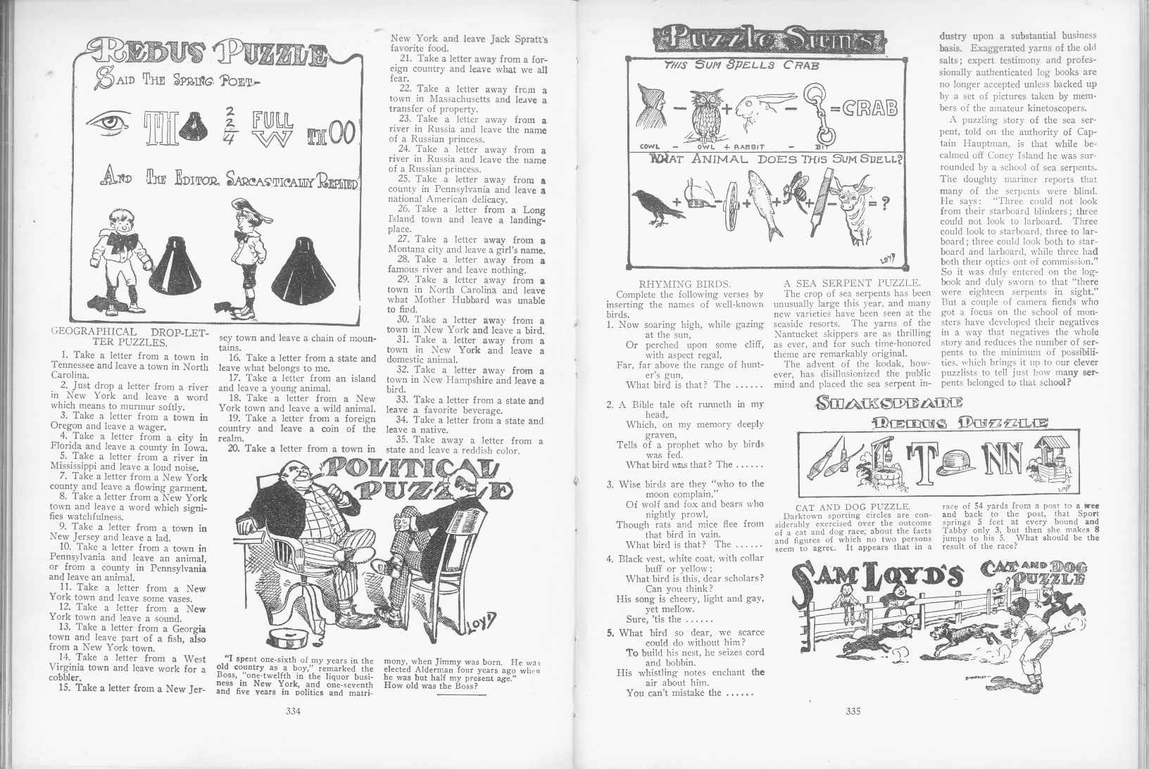Sam Loyd - Cyclopedia of Puzzles - page 334-335