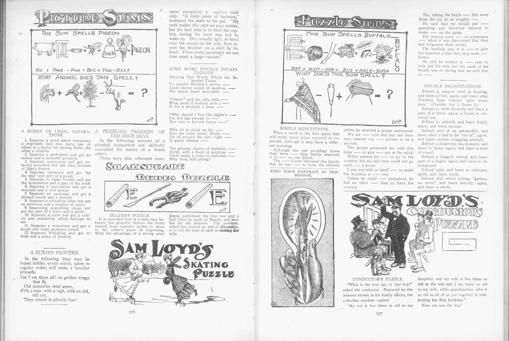 Sam Loyd - Cyclopedia of Puzzles - page 336-337